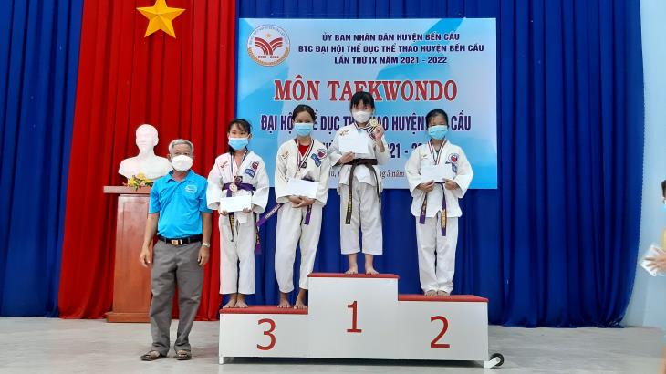 Bến Cầu tổ chức thi đấu môn võ Taekwondo tại Đại hội TDTT cấp huyện